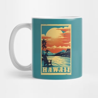 Hawaii Vintage Retro Travel Poster Mug